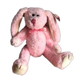 Strawbunny TY Pink Bunny Plush 8” Tags 1993 Vintage
